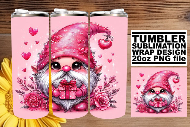 Cute Valentine Gnomes Love Tumblers Sublimation afrosvg 