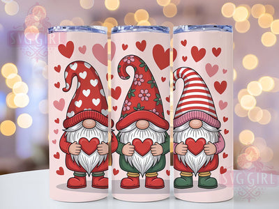 Cute Valentine Gnomes Tumbler, Cute Love Gnome Wrap, Romantic Gnome Cup, 20oz Sublimation Wrap, Stylish Valentine Design Tumbler, Artistic Gnome Heart Cup, Whimsical Love Theme Wrap Sublimation SvggirlplusArt 