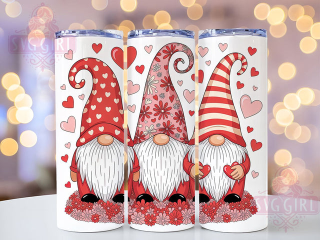 Cute Valentine Gnomes Tumbler, Cute Love Gnome Wrap, Romantic Gnome Cup, 20oz Sublimation Wrap, Stylish Valentine Design Tumbler, Artistic Gnome Heart Cup, Whimsical Love Theme Wrap Sublimation SvggirlplusArt 