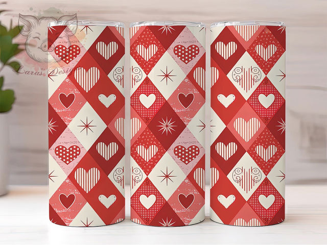 Cute Valentine Heart Seamless Tumbler, Valentine's Day, Romantic Wrap, Sublimation Art, 20oz Tumbler, Love Theme, Cute Design Sublimation Lara' s Designs 