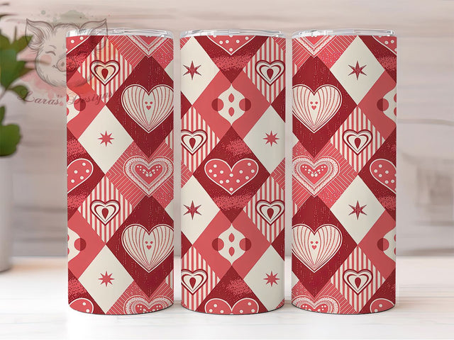 Cute Valentine Heart Seamless Tumbler, Valentine's Day, Romantic Wrap, Sublimation Art, 20oz Tumbler, Love Theme, Cute Design Sublimation Lara' s Designs 