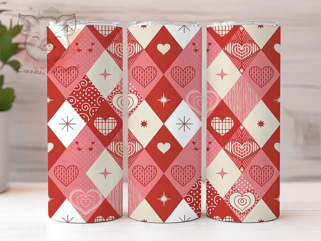 Cute Valentine Heart Seamless Tumbler, Valentine's Day, Romantic Wrap, Sublimation Art, 20oz Tumbler, Love Theme, Cute Design Sublimation Lara' s Designs 
