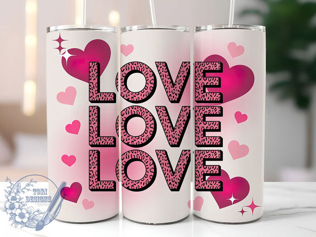 Cute Valentine Heart Tumbler, Valentine's Day, Heart Wrap, Sublimation Art, 20oz Tumbler, Romantic Style, Cute Design Sublimation ToriDesigns 