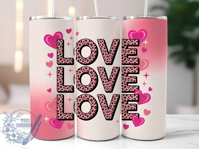 Cute Valentine Heart Tumbler, Valentine's Day, Heart Wrap, Sublimation Art, 20oz Tumbler, Romantic Style, Cute Design Sublimation ToriDesigns 