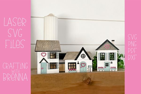 Cute Valentine House Cut File Laser SVG SVG Crafting With Brenna 