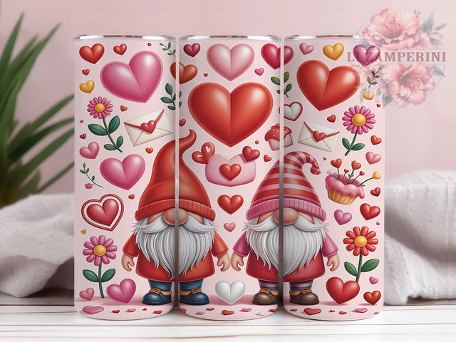 Cute Valentine Love Gnome Tumbler, Gnome With Hearts, Cute Valentine Design, Love Gnome Art, Valentine Tumbler, 20oz Tumbler, Sublimation Design Sublimation Li Zamperini 