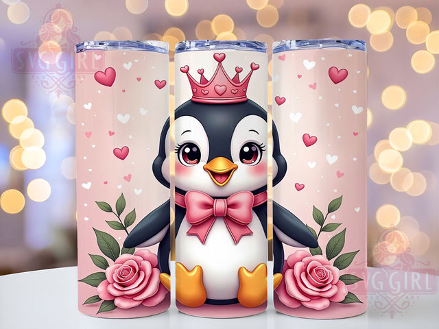 Cute Valentine Penguin Love Tumbler, Cute Penguin Design, 20oz Tumbler Wrap, Love Penguin Gift, Personalized Valentine Mug, Adorable Animal Tumbler, Valentines Day Gift Idea Sublimation SvggirlplusArt 