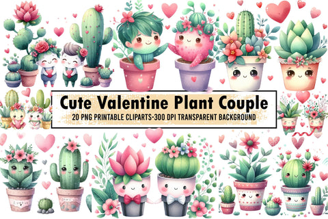 Cute Valentine Plant Couple Sublimation Sublimation designartist 