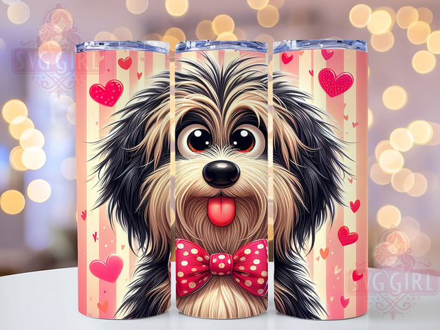Cute Valentine Puppy Love Tumbler, Pet Parent Love Pattern, Cute Puppy Valentine Design, 20Oz Sublimation Wrap, Adorable Pup Art, Romantic Pet Texture, Tumbler Sublimation Sublimation SvggirlplusArt 