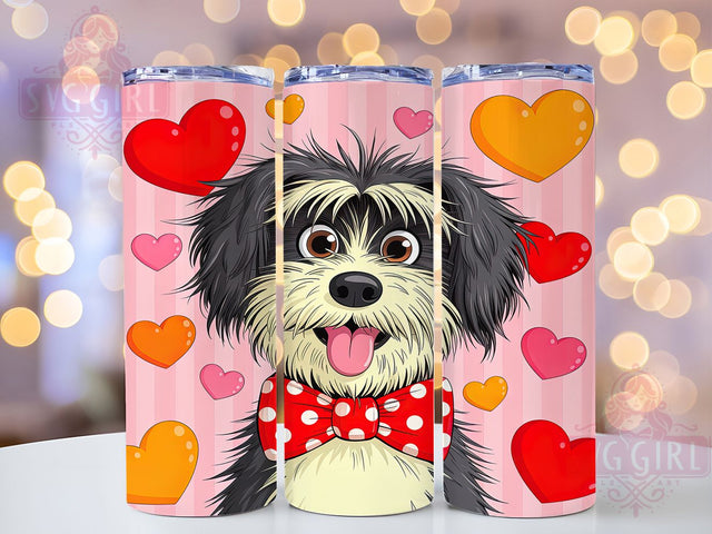 Cute Valentine Puppy Love Tumbler, Pet Parent Love Pattern, Cute Puppy Valentine Design, 20Oz Sublimation Wrap, Adorable Pup Art, Romantic Pet Texture, Tumbler Sublimation Sublimation SvggirlplusArt 