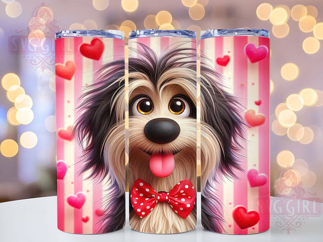 Cute Valentine Puppy Love Tumbler, Pet Parent Love Pattern, Cute Puppy Valentine Design, 20Oz Sublimation Wrap, Adorable Pup Art, Romantic Pet Texture, Tumbler Sublimation Sublimation SvggirlplusArt 