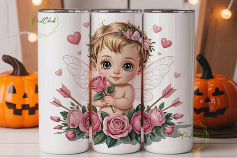 Cute Valentine's Baby Tumbler Wrap Sublimation PixelChick 