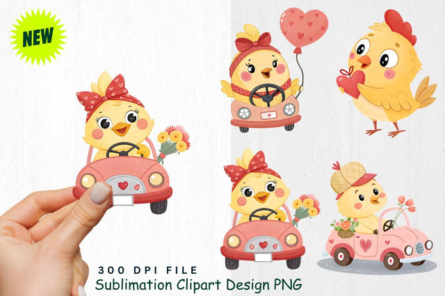 Cute Valentine's Day Chick Clipart PNG Sublimation Regulrcrative 