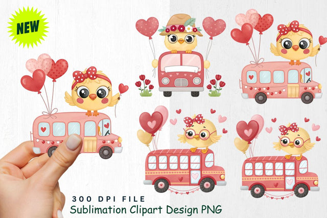 Cute Valentine's Day Chick Clipart PNG Sublimation Regulrcrative 