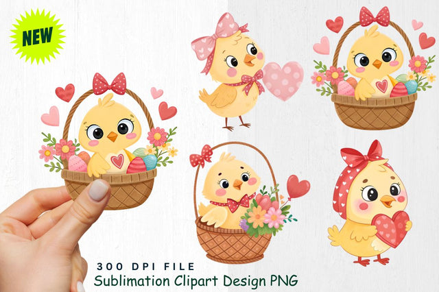 Cute Valentine's Day Chick Clipart PNG Sublimation Regulrcrative 