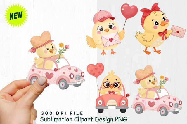 Cute Valentine's Day Chick Clipart PNG Sublimation Regulrcrative 