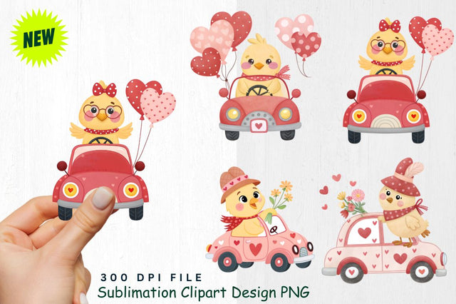 Cute Valentine's Day Chick Clipart PNG Sublimation Regulrcrative 