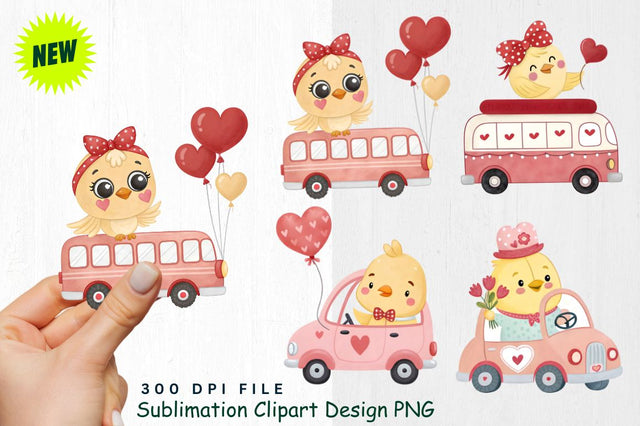 Cute Valentine's Day Chick Clipart PNG Sublimation Regulrcrative 