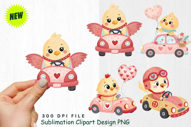 Cute Valentine's Day Chick Clipart PNG Sublimation Regulrcrative 