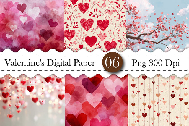 Cute Valentine's Day Digital Paper Bundle SVG designmaster24 