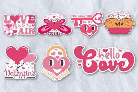 Cute Valentines Day Stickers Bundle PNG Sublimation CraftLabSVG 