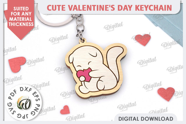 Cute Valentine's Keychain Laser Cut. Love Sign SVG SVG Evgenyia Guschina 