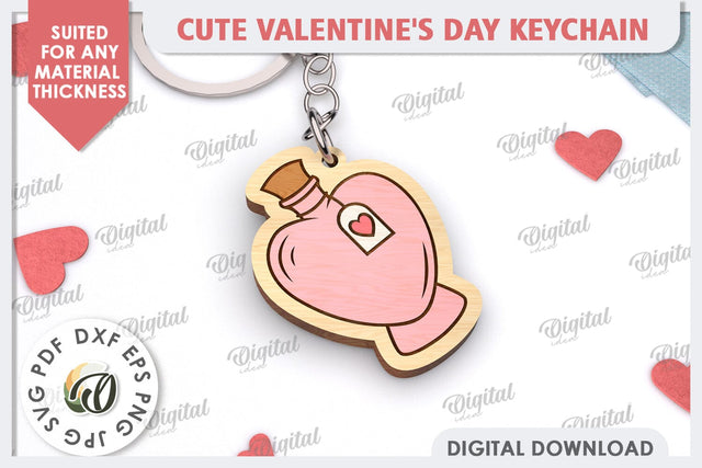 Cute Valentine's Keychain Laser Cut. Love Sign SVG SVG Evgenyia Guschina 