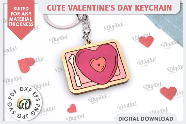 Cute Valentine's Keychain Laser Cut. Love Sign SVG SVG Evgenyia Guschina 