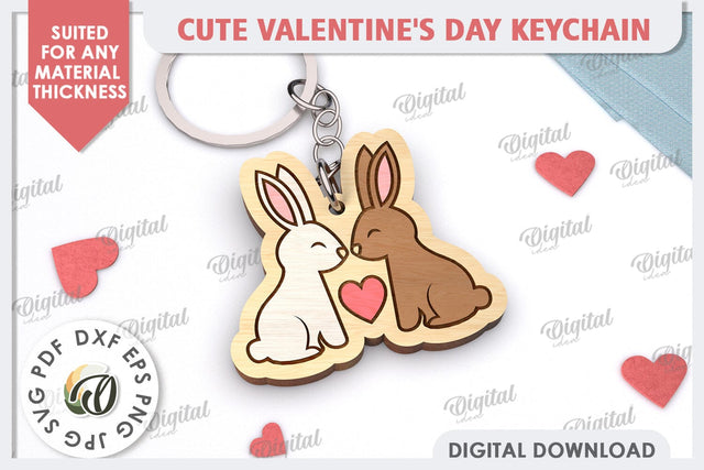 Cute Valentine's Keychain Laser Cut. Love Sign SVG SVG Evgenyia Guschina 