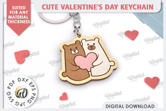 Cute Valentine's Keychain Laser Cut. Love Sign SVG SVG Evgenyia Guschina 