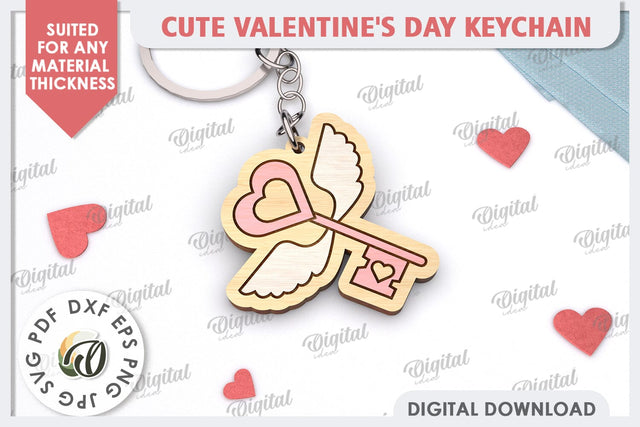 Cute Valentine's Keychain Laser Cut. Love Sign SVG SVG Evgenyia Guschina 