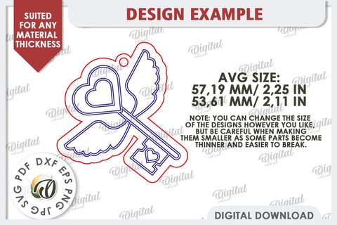 Cute Valentine's Keychain Laser Cut. Love Sign SVG SVG Evgenyia Guschina 