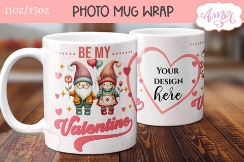 Cute Valentines Photo Mug Wrap template PNG for Sublimation Sublimation Amorclipart 
