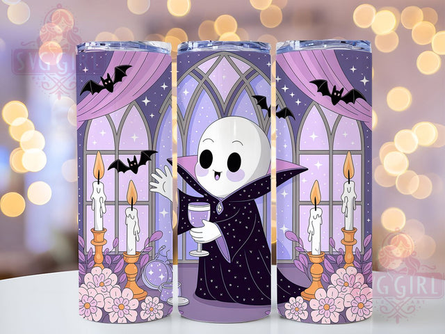 Cute Vampire & Ghost Kawaii Halloween Tumbler, Ghost Cup Wrap, Kawaii Halloween Drinkware, Spooky 20oz Tumbler, Adorable Vampire Ghost, Halloween Sublimation Design, Playful Spooky Art Sublimation SvggirlplusArt 