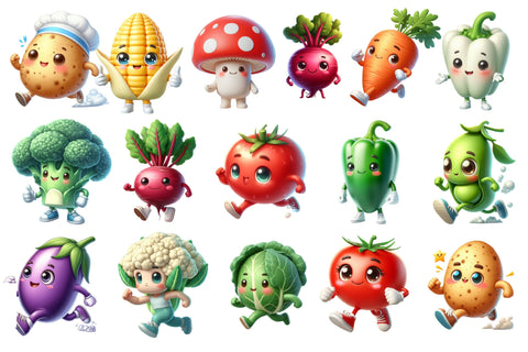 Cute Vegetables Sublimation Clipart Sublimation designartist 