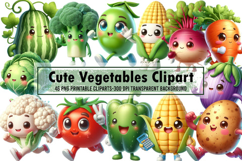 Cute Vegetables Sublimation Clipart Sublimation designartist 