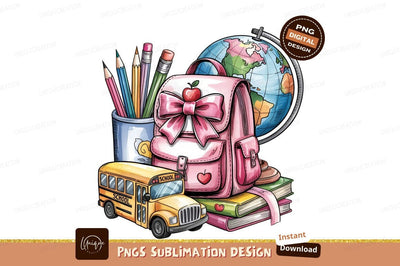 Cute Watercolor Back To School Elements Sublimation Designangry 
