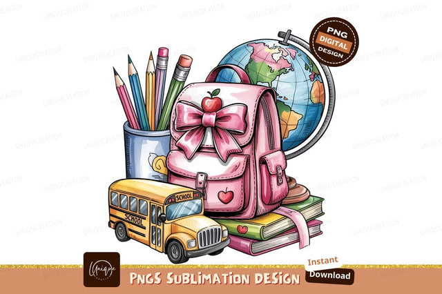 Cute Watercolor Back To School Elements Sublimation Designangry 