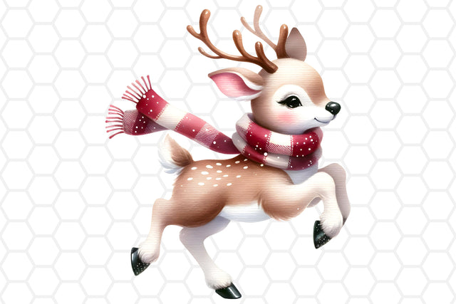 Cute Watercolor Christmas Deer Clipart, Sublimation PNG Sublimation DreanArtDesign 