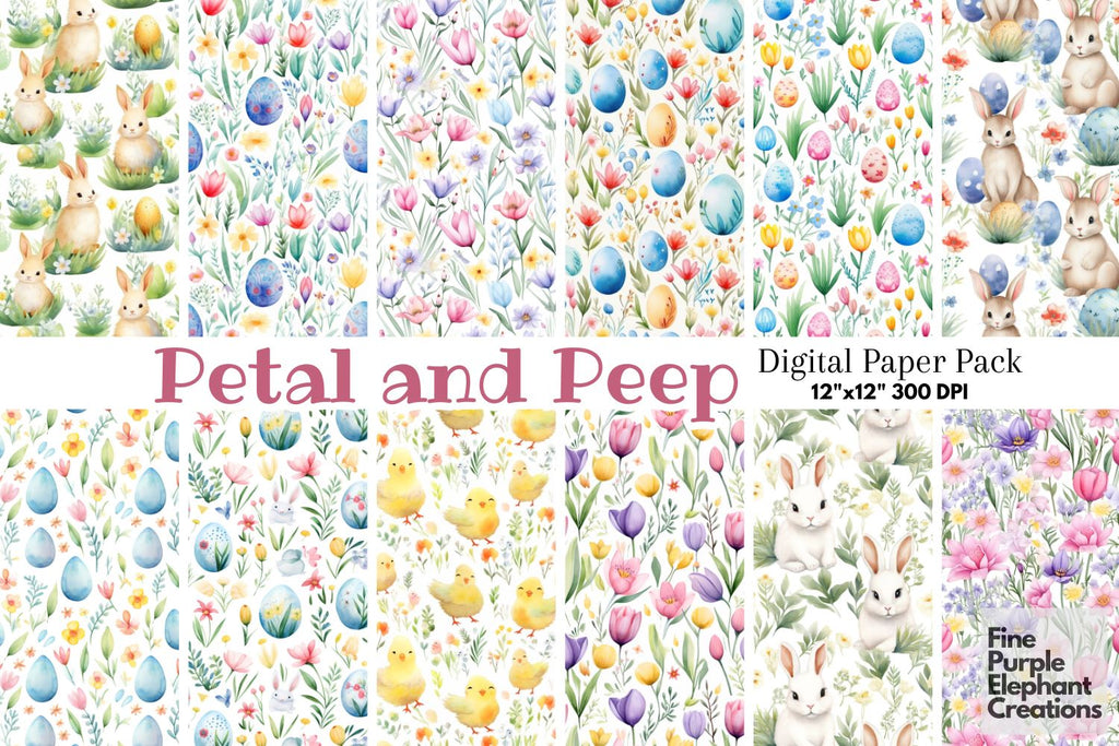 Cute Watercolor Easter Textures Digital Paper | Spring Pastel Eggs - So ...