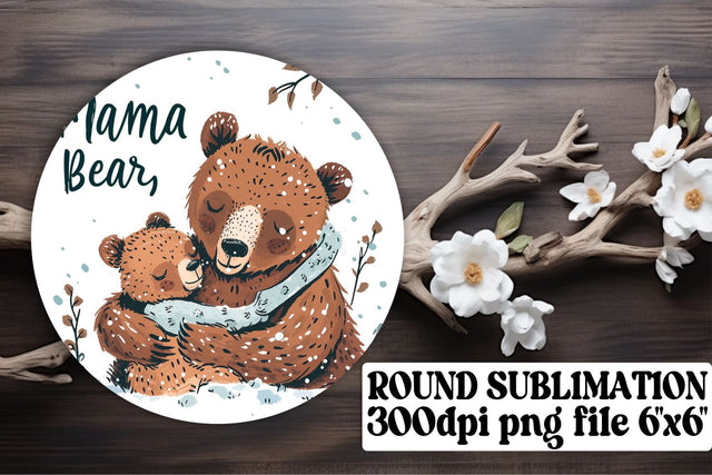 Cute Watercolor Mama Bear Design, Adorable Mother's Day Sublimation Sublimation afrosvg 