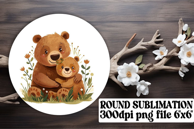 Cute Watercolor Mama Bear Design, Perfect Mother's Day Sublimation Sublimation afrosvg 