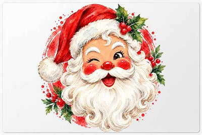 Cute Watercolor Santa Claus PNG SVG BillahCrafts 