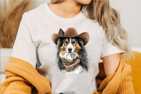 Cute Western Cowboy Dogs Clipart Sublimation SVGArt 
