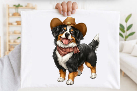 Cute Western Cowboy Dogs Clipart Sublimation SVGArt 