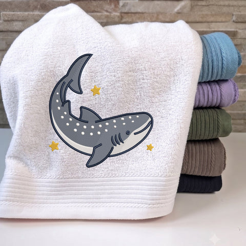 Cute Whale Shark Embroidery Design – Ocean Animal Stars Marine Life Machine Embroidery File Embroidery/Applique DESIGNS PatternFeed8 