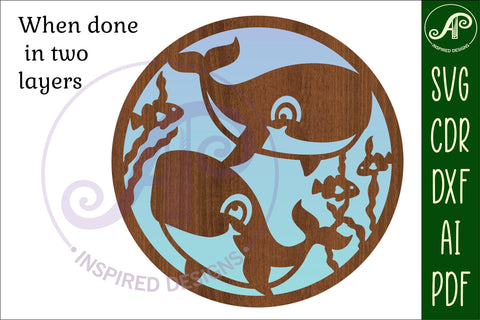 Cute whales wall art sign, SVG file. vector file SVG APInspireddesigns 