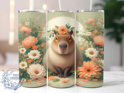 Cute Whimsical Capybara Tumbler, Cute Capybara Tumbler, Whimsical Animal Wrap, Rustic Capybara Wrap, Playful Wildlife Wrap, Sublimation Design, Trendy Gift Idea Sublimation ToriDesigns 