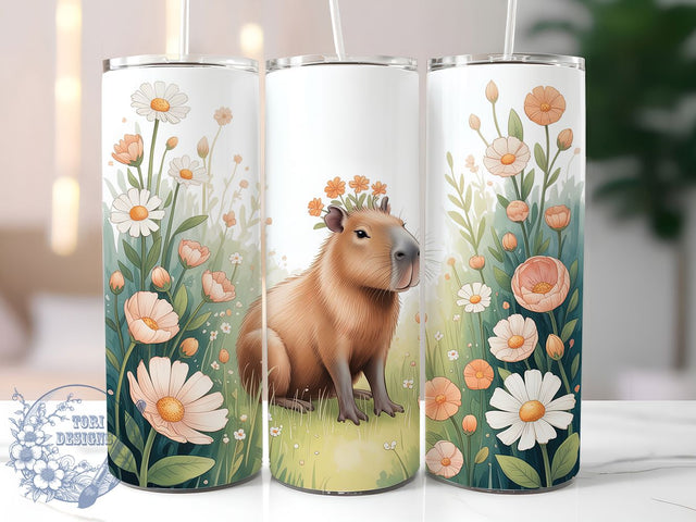 Cute Whimsical Capybara Tumbler, Cute Capybara Tumbler, Whimsical Animal Wrap, Rustic Capybara Wrap, Playful Wildlife Wrap, Sublimation Design, Trendy Gift Idea Sublimation ToriDesigns 