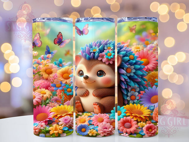 Cute Whimsical Hedgehog Tumbler, Cute Hedgehog Tumbler, Whimsical Animal Wrap, Rustic Hedgehog Wrap, Playful Wildlife Wrap, Sublimation Design, Trendy Gift Idea Sublimation SvggirlplusArt 